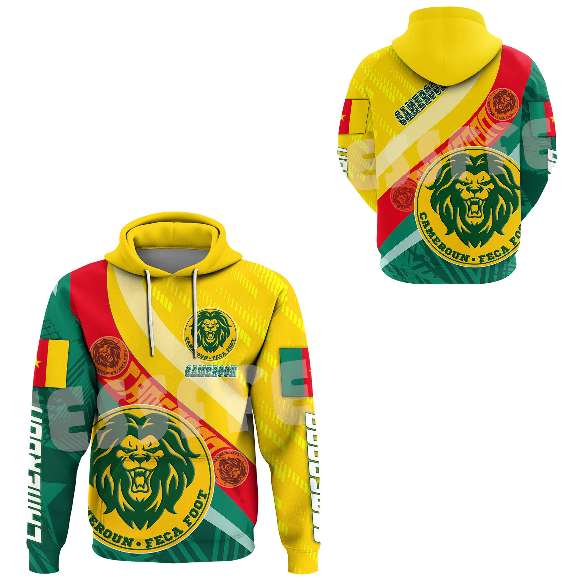 NewFashion Africa Country Cameroon Flag Black History Tribel Tattoo Retro Tracksuit 3DPrint Unisex Casual Funny Jacket Hoodies 3