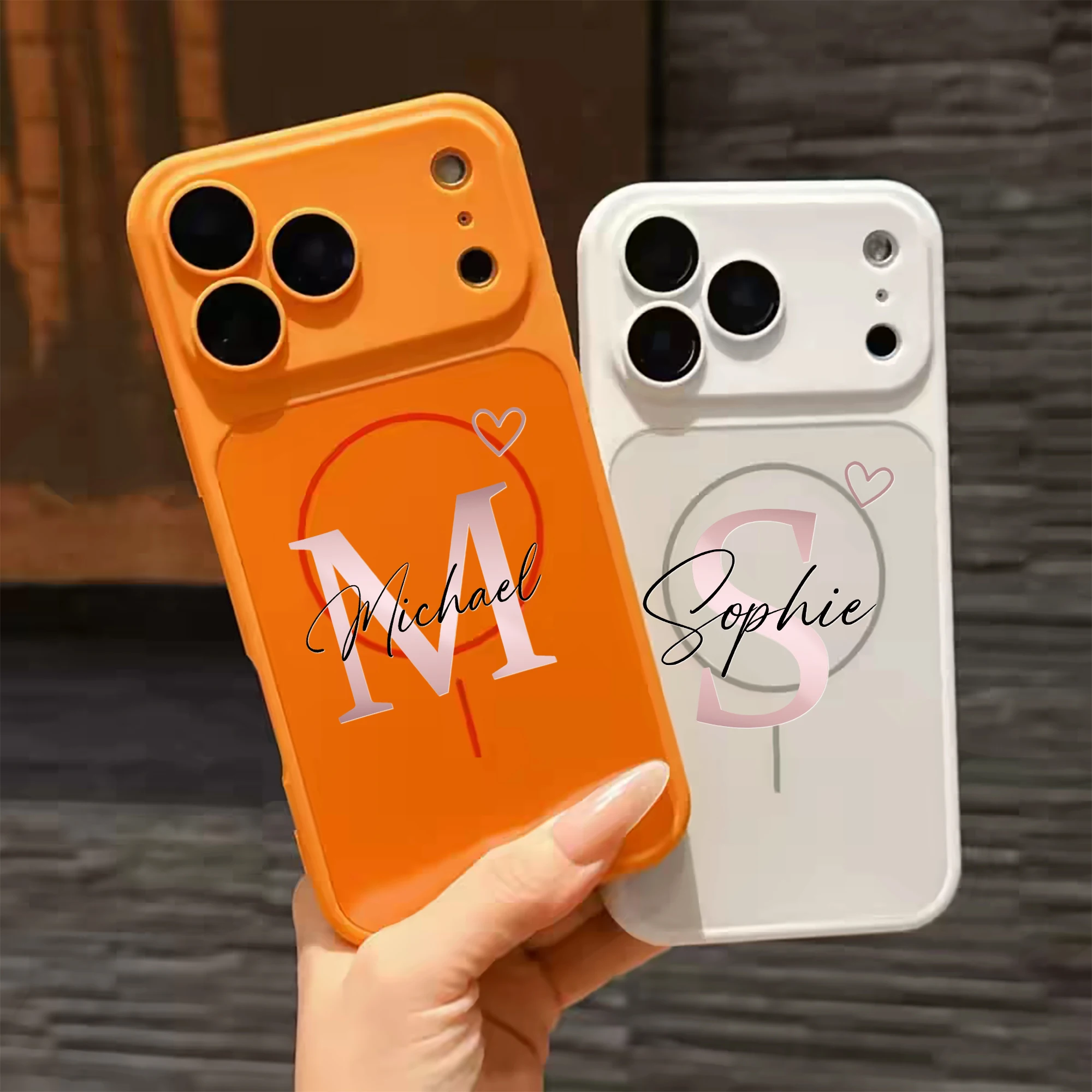 Personalized Custom Name Big Letter with Heart Luxury Phone Case thumbnail 5