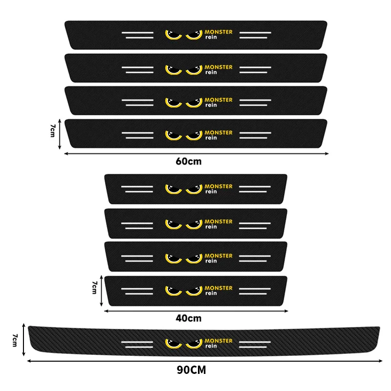 Enhanced Car Door Sill and Trunk Protection Sticker with Devil's Eye Design