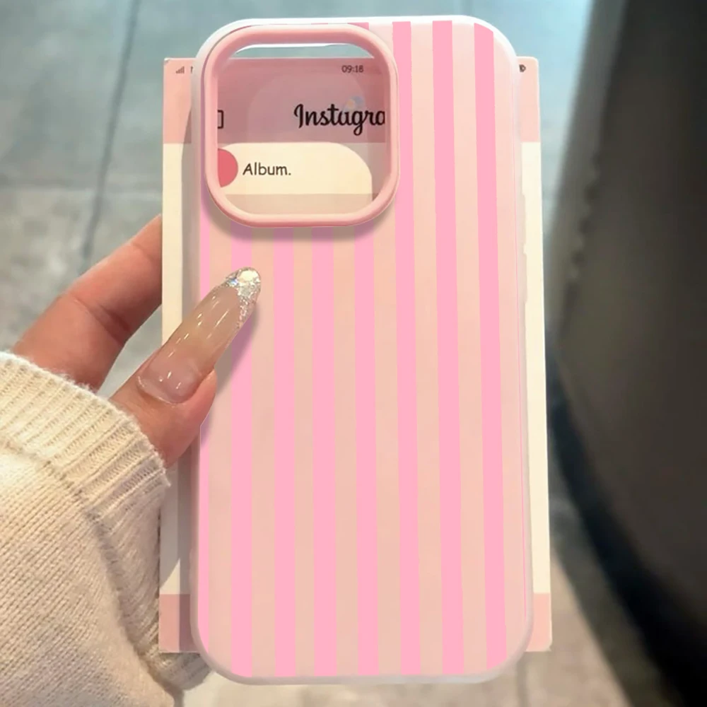 Minimalist Pastel Pink Stripe Matte Macaron Phone Case