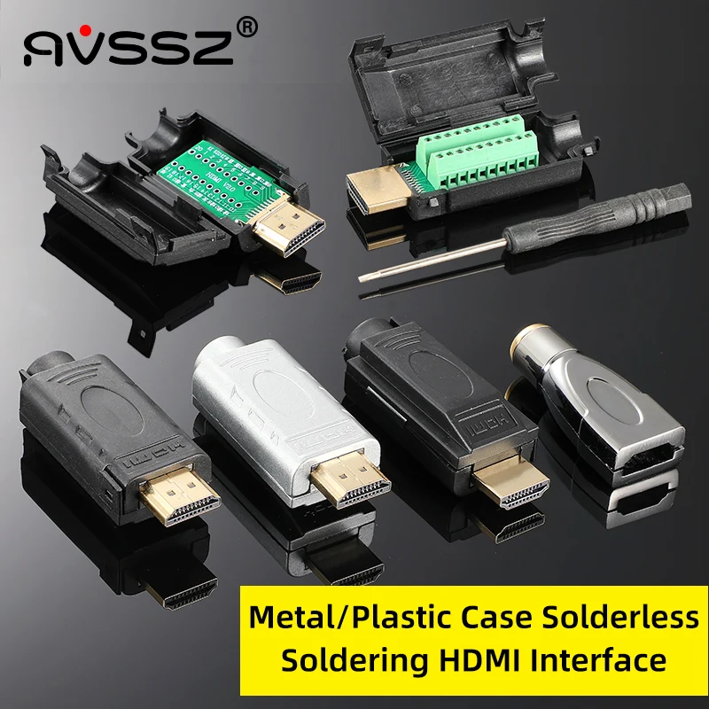 SolderfreeHDHDMI20JackMaleConnectorUpgradehdmiWireConnector