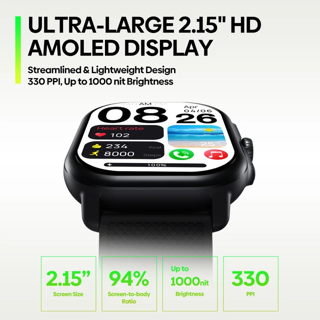 New Zeblaze Beyond 3 Pro GPS Smart Watch 2.15" AMOLED Display Built-in GPS & Route Import Make/Receive Phone Calls Smartwatch 3