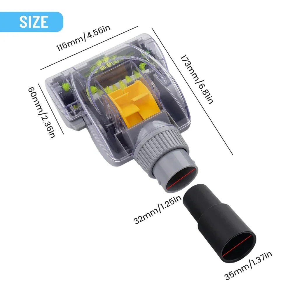 Cyclone Vacuum Cleaner Head Universals Cyclone Vacuum Cleaner Head Turbo Floor Brush Head Power Nozzle 35mm Mini For Carpet Bed Small Place Cleaning
