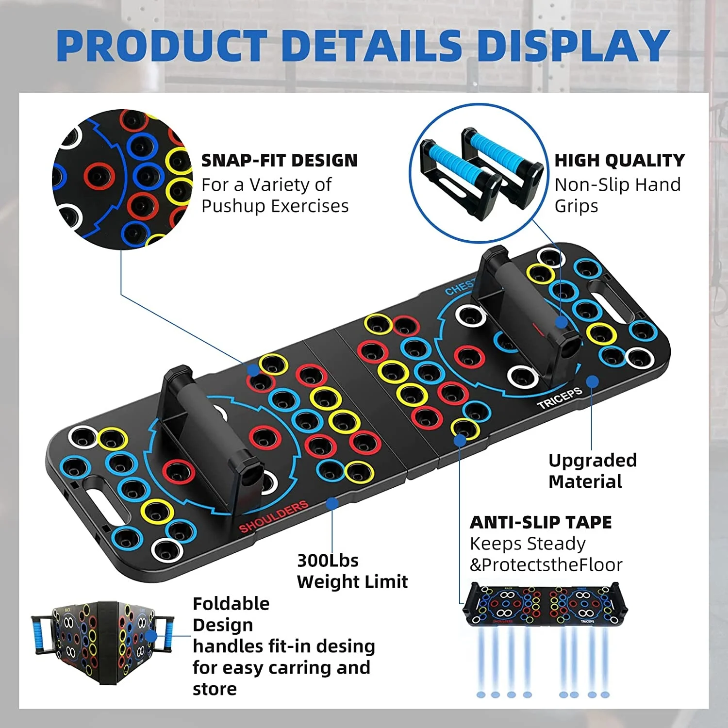 New Portable Multi-Function Foldable 54 In 1 Push Up Training System Push Up Board Strength Training Equipment For Men & Women folding push up board push up board