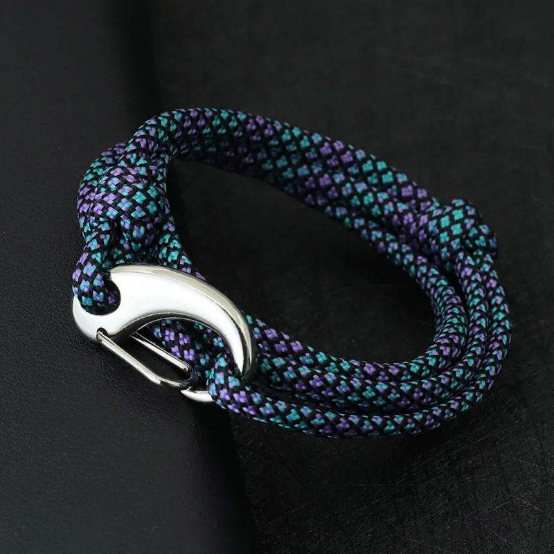 Stainless Steel Paracord Rope Bracelet for Men Outdoor Survival