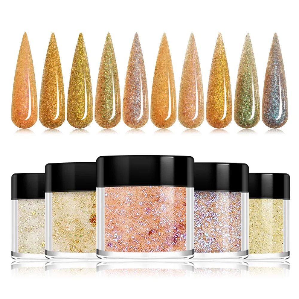 FSIXCL 10 Colors Nude Pigment Nail Acrylic Powder Set Dipping Powders for Extension Carved Nails Professional Manicure Material