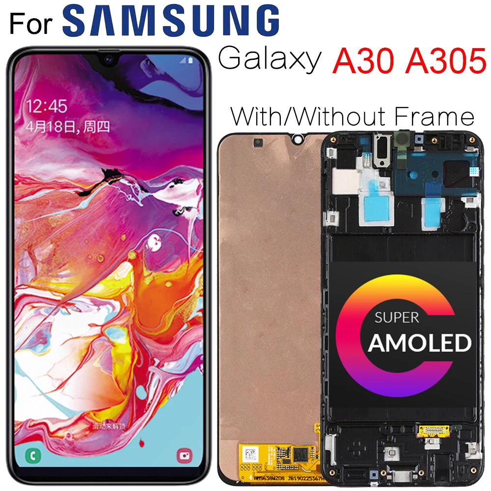 Super-OLED-Display-For-Samsung-Galaxy-A30-SM-A305FN-DS-A305F-DS-A305 ...