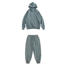 

Men's hooded sweater coat loose plus velvet casual trend handsome thick sports suit