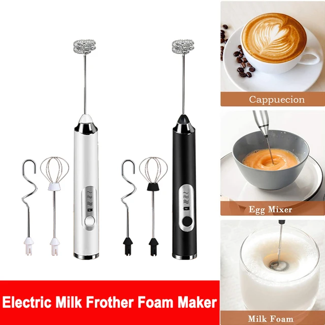 Electric Wireless Milk Frother, Handheld Mixer, Foamer For Coffee, Latte,  Cappuccino