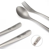 1set Outdoor Camping Lightweight Titanium Chopsticks Spoon Fork Corrosion-Resistant for Home Hiking Picnic Tableware 5