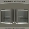 56-60" W x 70" H Semi-Frameless Sliding Shower Door, Glass Shower Door Brushed, Shower Doors can be Installed Left and Right 3