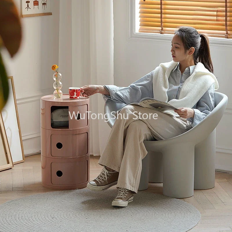 Nordic Net Red Bedroom Bedside Table Modern Minimalist Round Bedside Bed Furniture for Nightstands Set