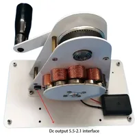 เครื่องกำเนิดไฟฟ้ามือหมุน USB ชาร์จฉุกเฉิน 12V แม่เหล็กถาวรเครื่องกำเนิดไฟฟ้าขนาดเล็กสำหรับกลางแจ้งแคมป์ปิ้ง 50W 5