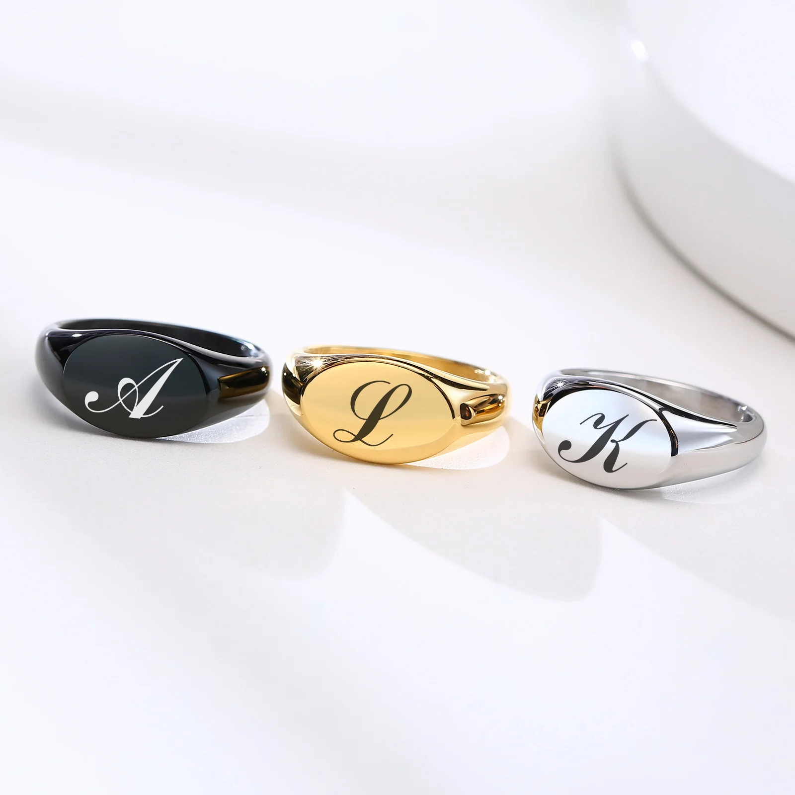 S”シグネットリング 10K GF 刻印 イニシャル ゴールドフィルド ピンキー B”18K GF 刻印 シグネットリング イニシャル ピンキー ゴールド