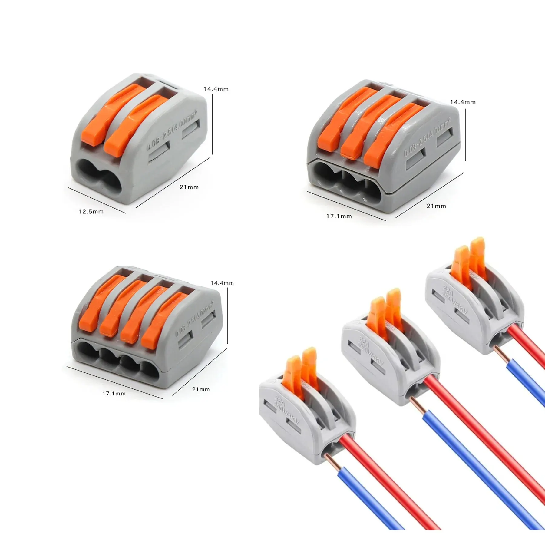 Terminal Connector 10pcs Quick Terminal Connector JM-212/ 213 /214 Hard And Soft Wire Parallel Connector Press The Wire Terminal PCT