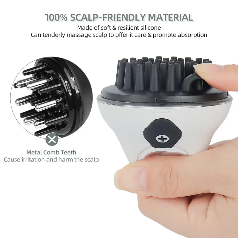 Electric Head Massage Hair Nutrient Comb, Therapy Hair Growth Massage Scalp Brush Anti Hair Loss Liquid Oil Applicator Care