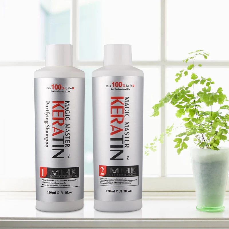 Trattamento Alla Cheratina Con Odore Di Cocco Da 120Ml + Shampoo Purificante Raddrizza E Liscia I Capelli Crespi Ricci Senza Un Forte Odore