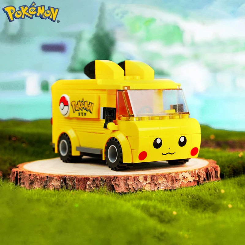 Pokemon Car Classic Anime  Center House Pikachu Mewtwo Charizard Venusaur Building Blocks Bricks Sets Model DIY Toy For Gift 4