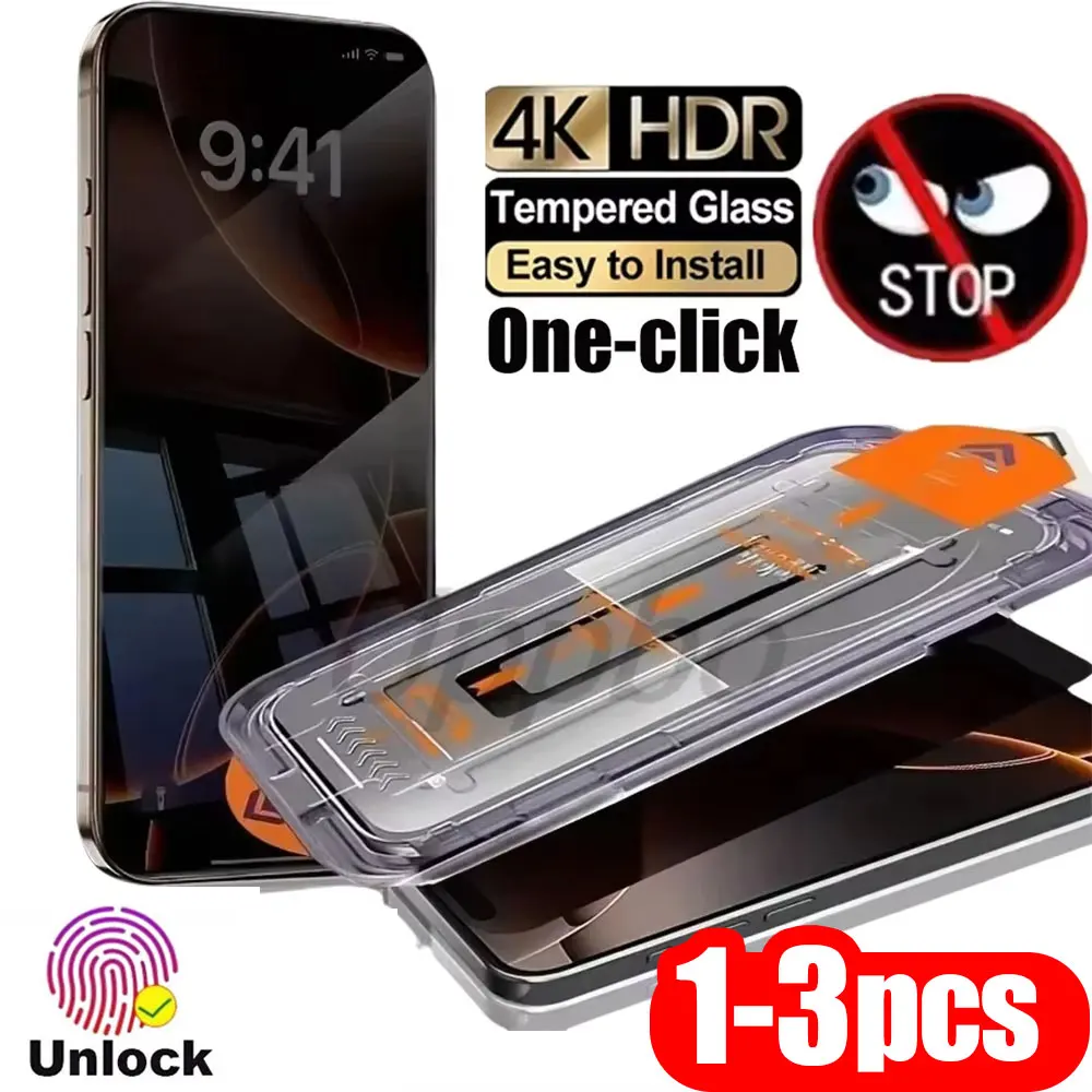 Premium Anti-Spy Tempered Glass Privacy Screen Protector - Easy Install & Unlock Feature