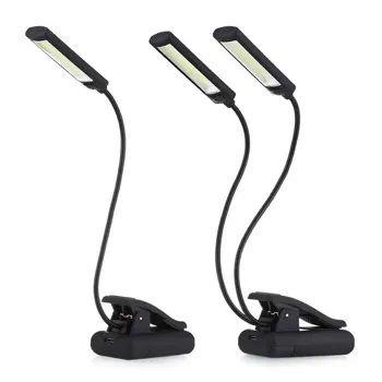 노트북용 LED USB 밝기 조절 클립 온 독서등, 피아노 침대 머리판 책상 휴대용 독서 야간 조명, 6W