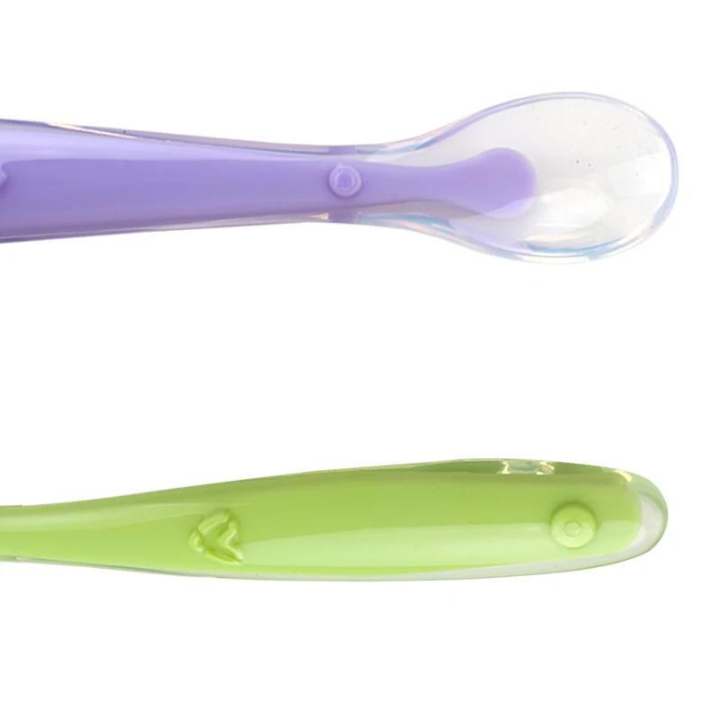 Baby Soft Silicone Spoon Candy Color Spoon Children Food Baby Feeding Dishes Safety Feeder Children Eating Training Spoon