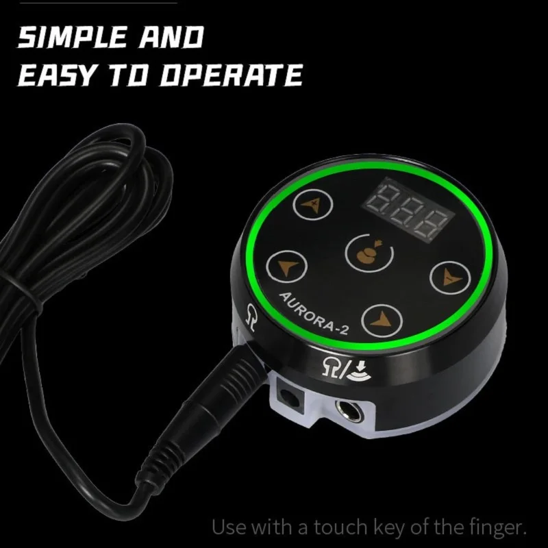 2022 New Professional Mini AURORA 2 Digital LCD Mini Tattoo Power Supply With Power Adaptor for Coil&Rotary Tattoo Machines Pen