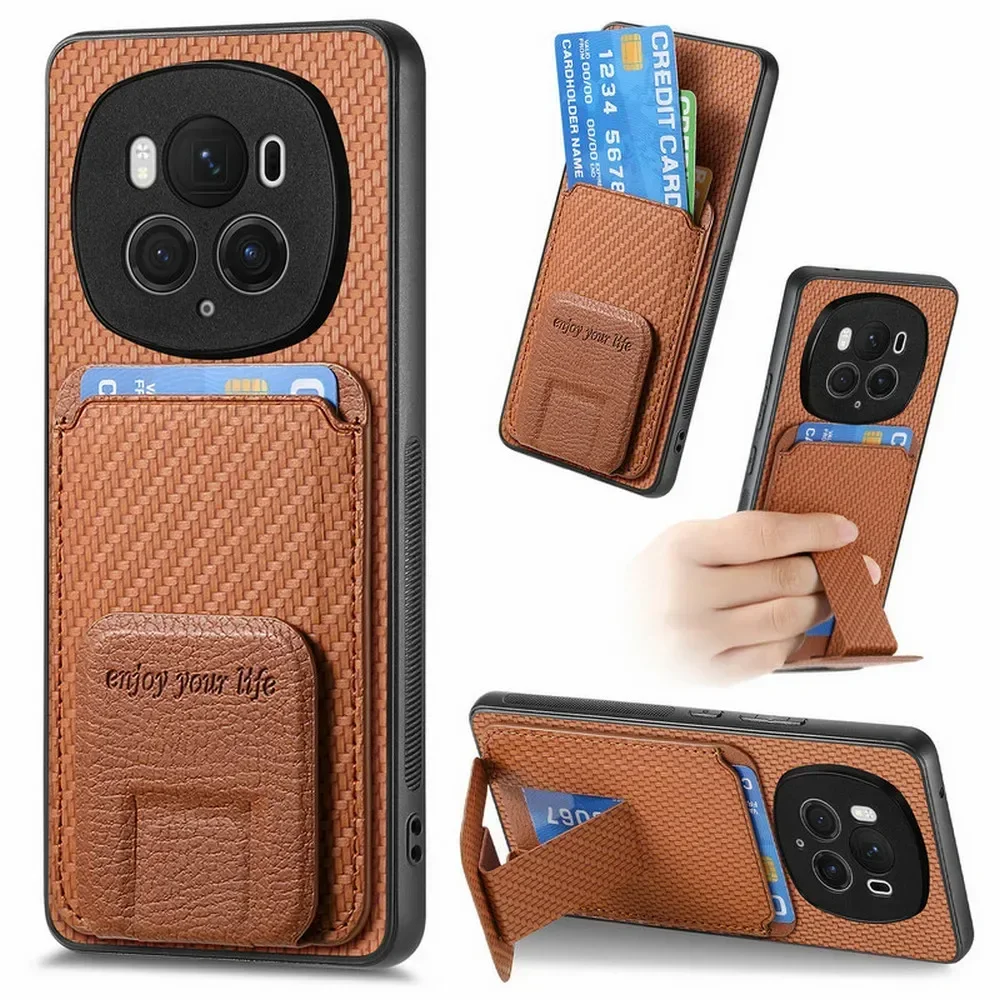 Luxury Leather Card Stand Back Cover for Huawei Honor Magic Series