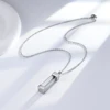 Fashion Glass Cremation Jewelry Urn Necklace for Ashes Stainless Steel Perfume Vial Openable Pendant with Filling Set 3