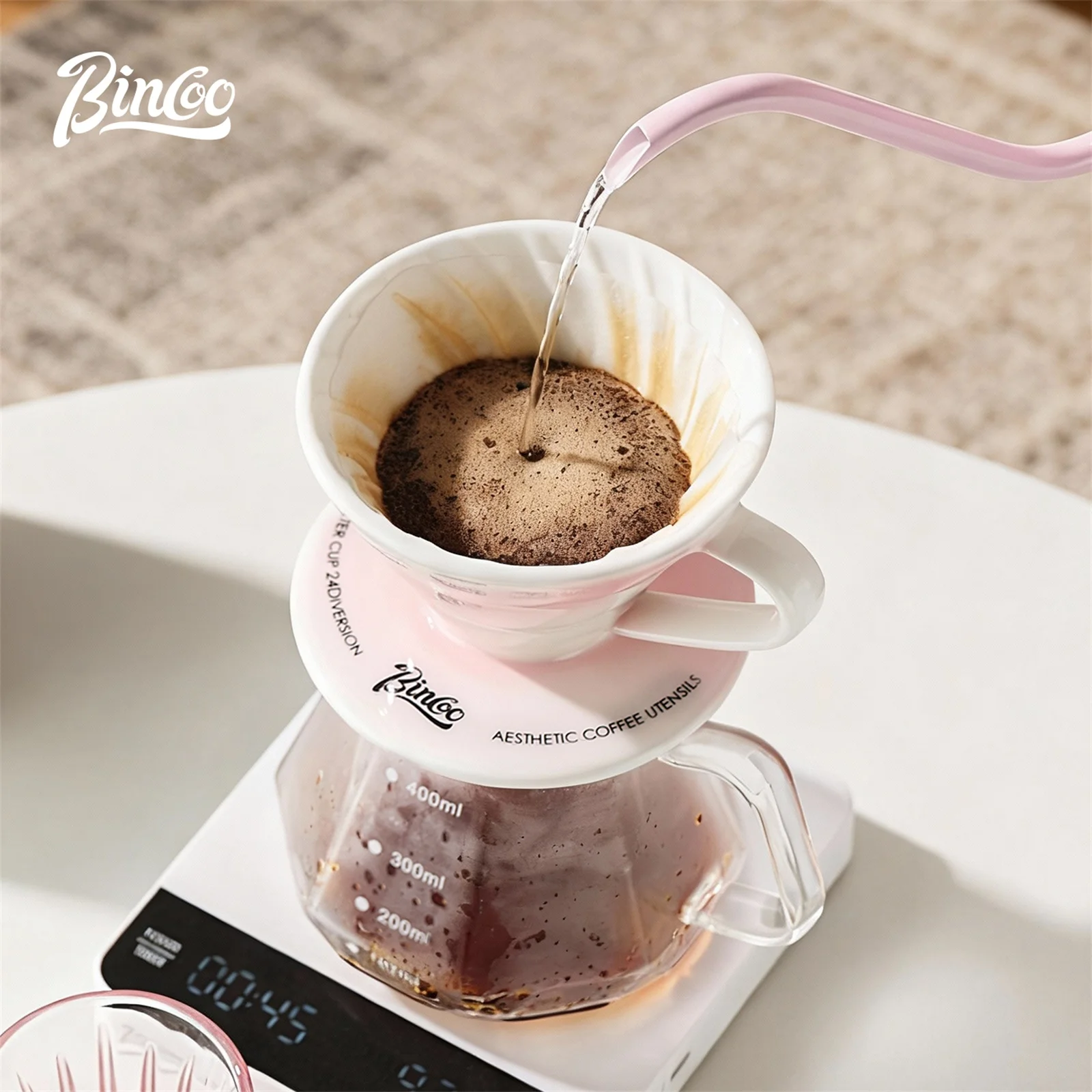 طقم قهوة بالتقطير من بينكو مع فلتر سيراميك وإبريق...