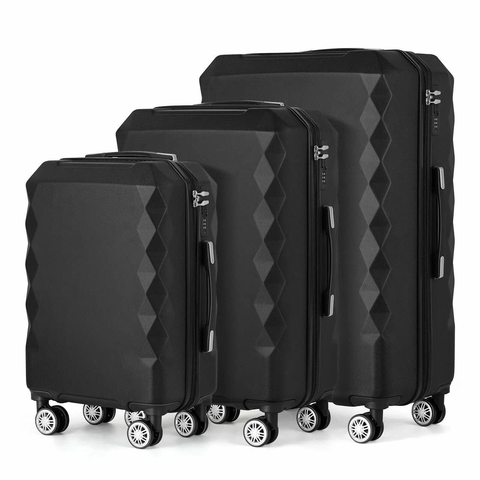 3PCS Luggage Set (20/24/28 Inch) ABS Luggage Hardside Luggage with Silent Spinner Wheels for Travel Boarding Luggage images - 6