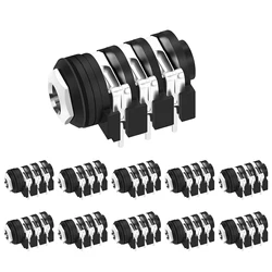 Premium 10-Pack 6.35mm Stereo Input Jack Sockets - PCB Mount, 6-Pin (6.35MM)