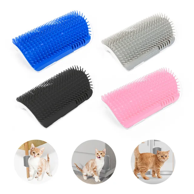 Cat Brush Comb Cat Toy with Catnip Cat Wall Brush Corner Cat Scratcher Massage Self Groomer Comb Pet Brush Corner cat scrubber 3