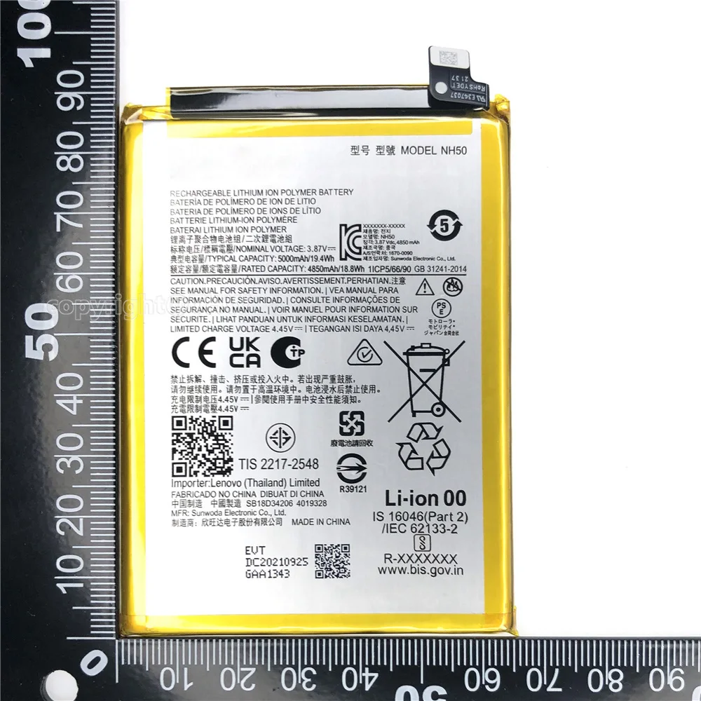 Batteria Di Ricambio NH50 5000mAh Per Moto G22 XT2231-2 – Kit Con Strumenti, Ioni Di Litio, Nuova E Testata