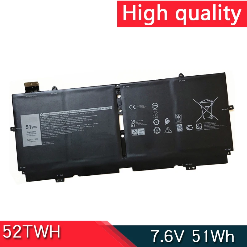 

Аккумулятор для ноутбука Dell XPS 13 7,6 2 в 1, 52 Вт · ч, 7390 в, 51 Вт · ч