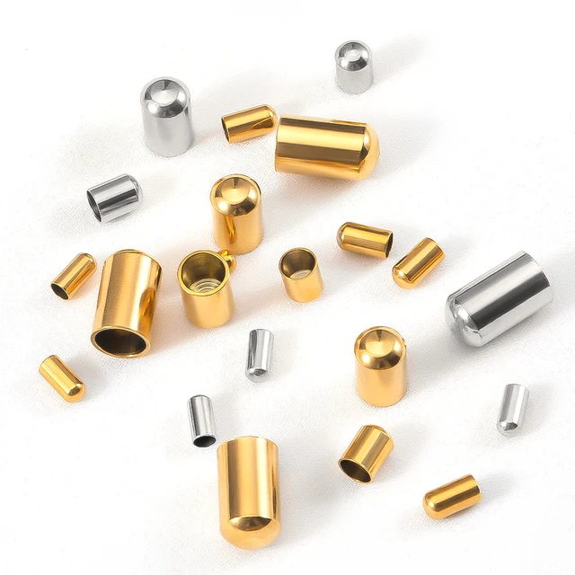 20pcs Stainless Steel Crimp Clasps DIY Cord Bracelet Fastener End Caps Leather Necklace Supplies Findings for Jewelry Making DIY 3