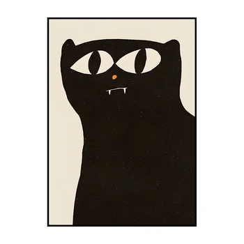Vintage Cat Print Canvas Painting 8