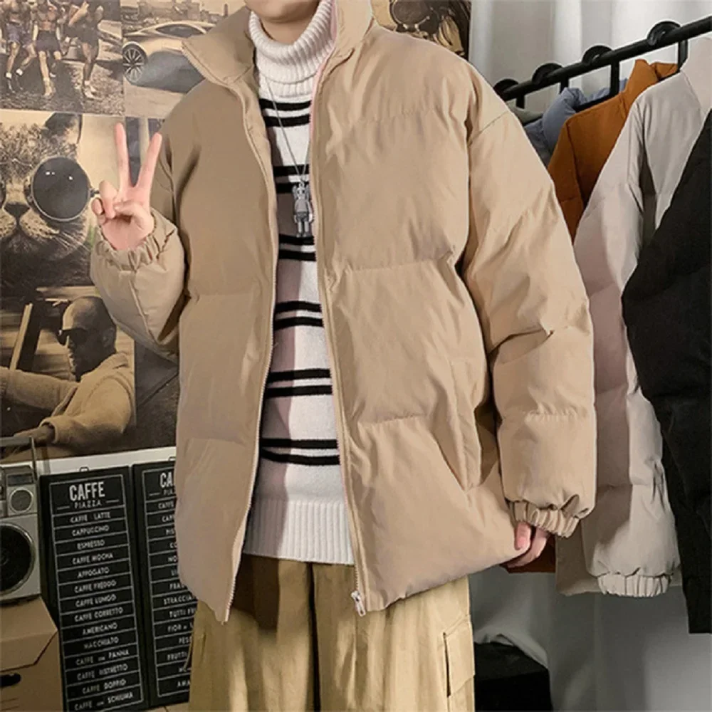 

Winter Jacket Men Parkas Thicken Warm Coat Mens Stand Collar Jackets Solid Color Parka Coat Women Fashion New Streetwear
