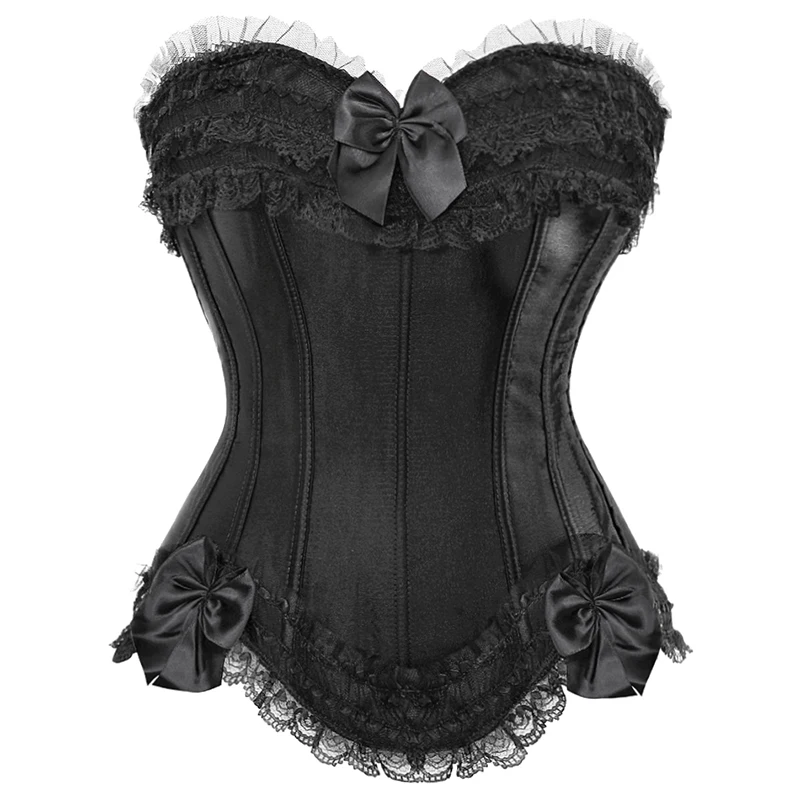 Sexy Pink Leopard & Lace Corset Bustier - Plus Size Gothic Floral Lingerie