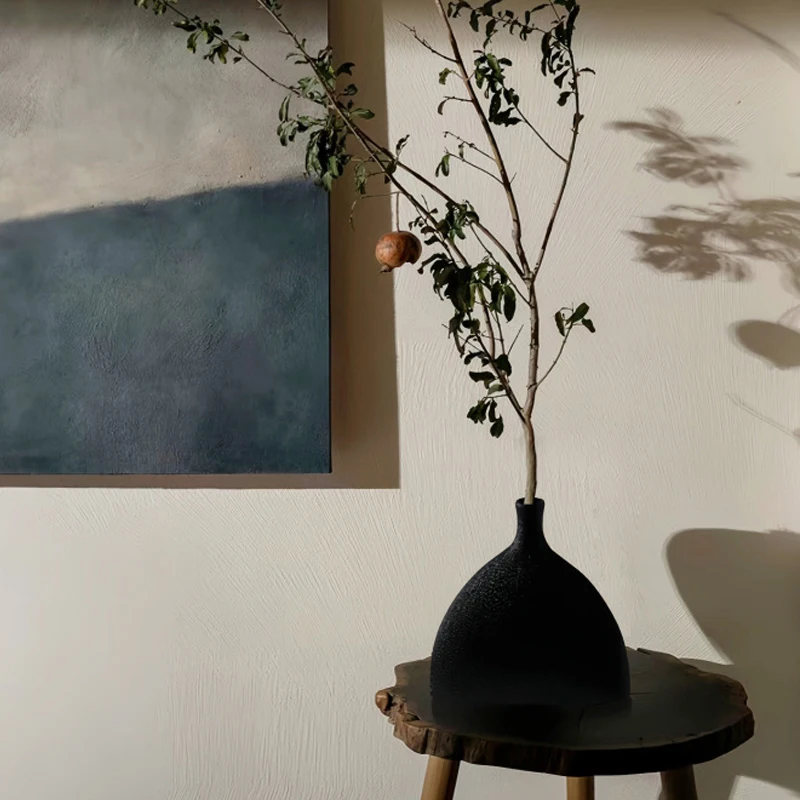 Chinese Style Ceramic Mountain Shape Vase, Creative Home Dining Table Living Room Bedroom Office Decor Flower Arrangement, 1Pc