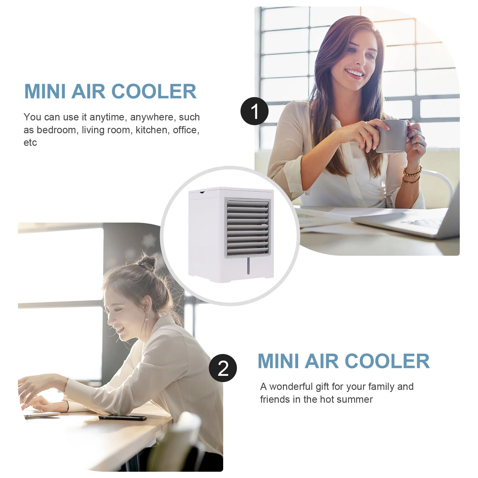 Mini Air Cooler Fan USB Cooling Conditioner White Electronic Component Humidifiers for Home