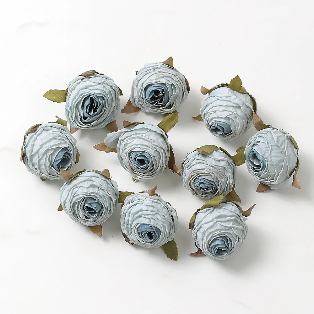 100 Pack Light Blue Artificial Foam Rose Heads for Bridal Craft, Wedding Decorations, Bouquets (3 in