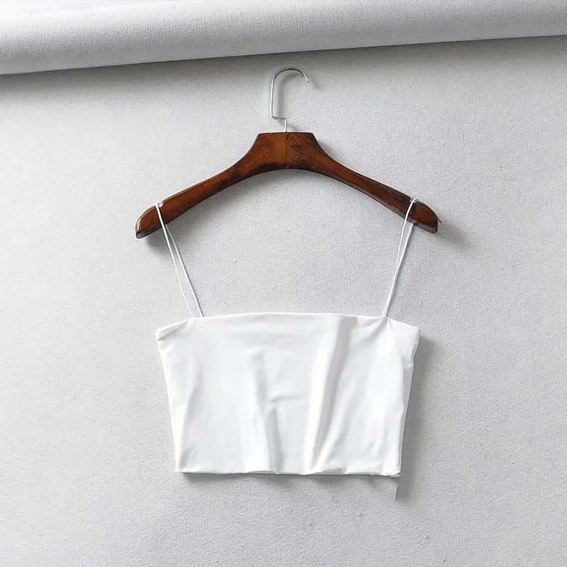 ตัวเลือกสินค้า เสื้อ Crop Top ผ้าฝ้าย แขนกุด เซ็กซี่ 2022