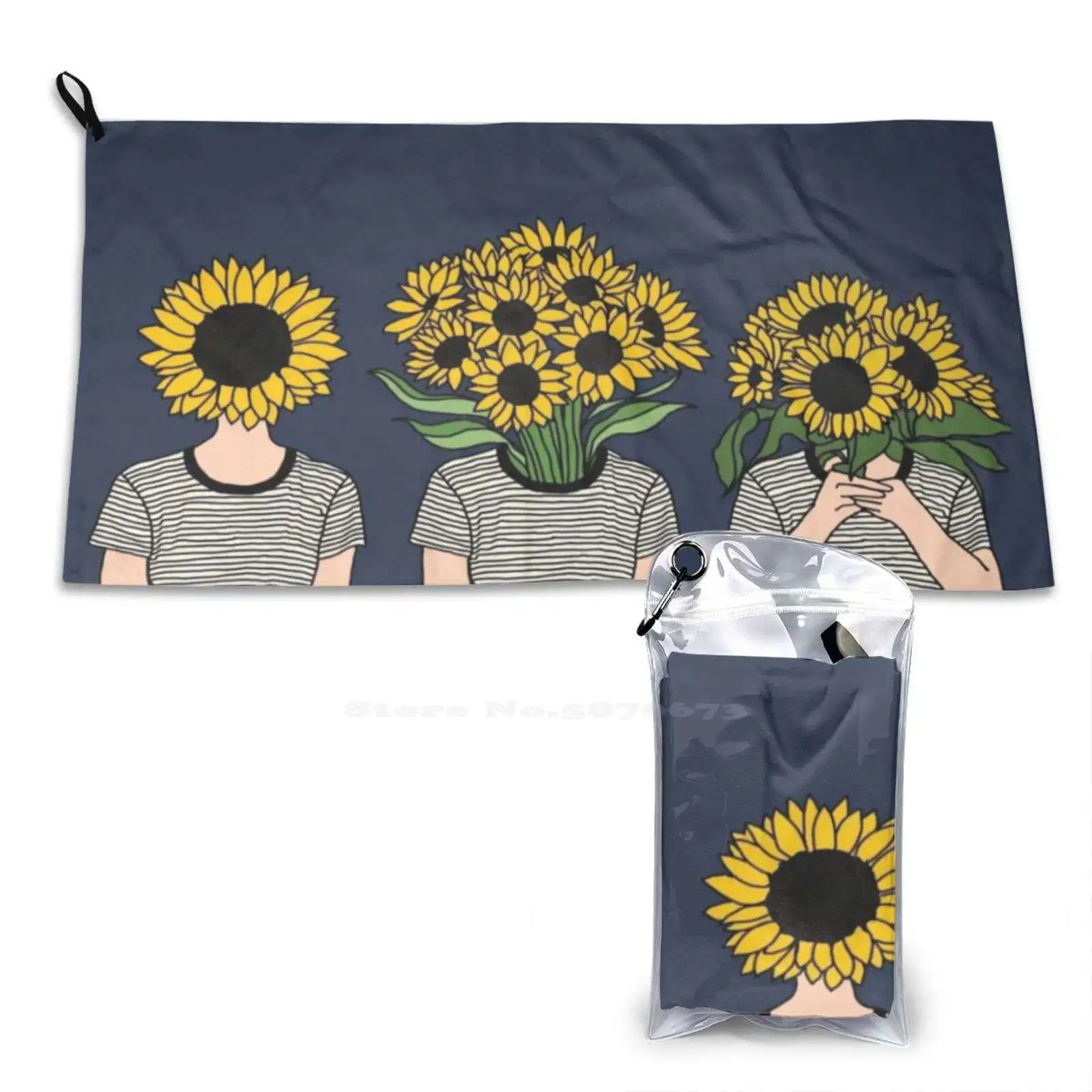 

Мягкое быстросохнущее пляжное полотенце Sunflower Human с подсолнухами