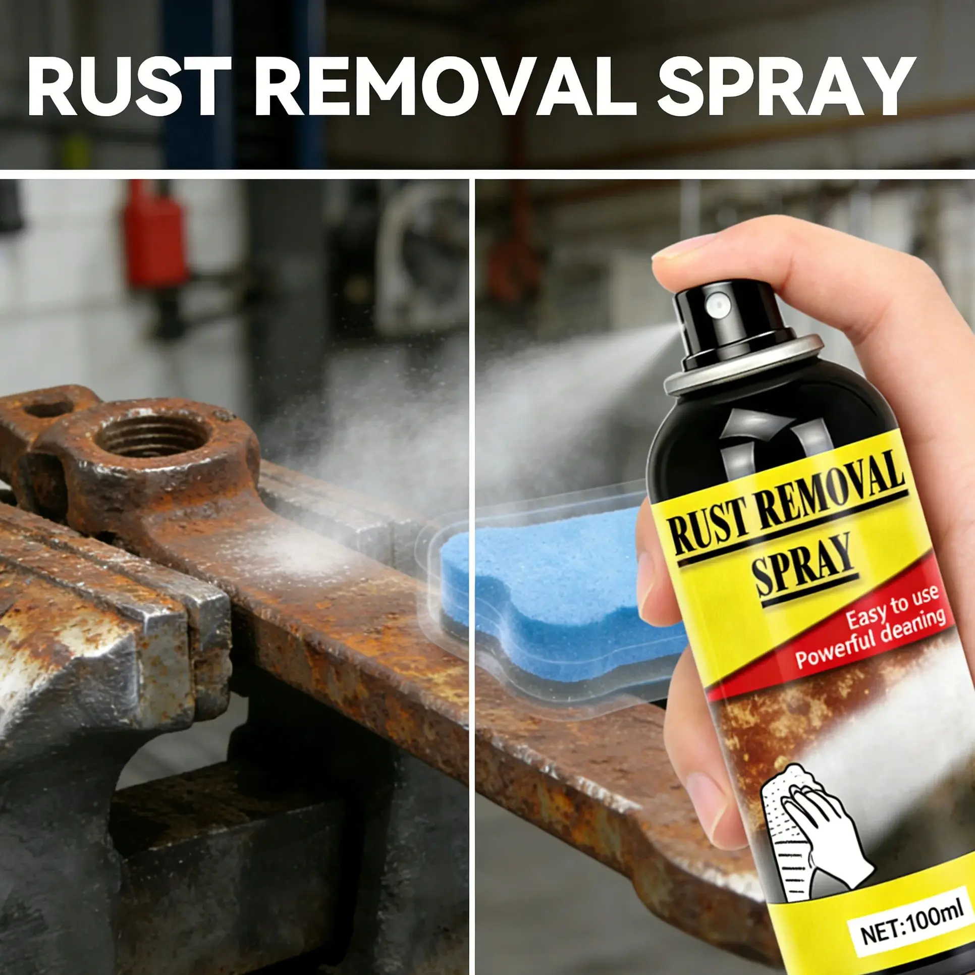 Rust Off Cleaner 100ml Powerful Rust Removal Spray Multi-Purpose Metal Rust Cleaner Easy ...