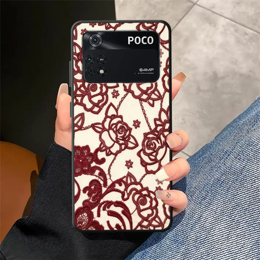 Elegant Lace Flowers Phone Cover Case – Premium Protection and Style