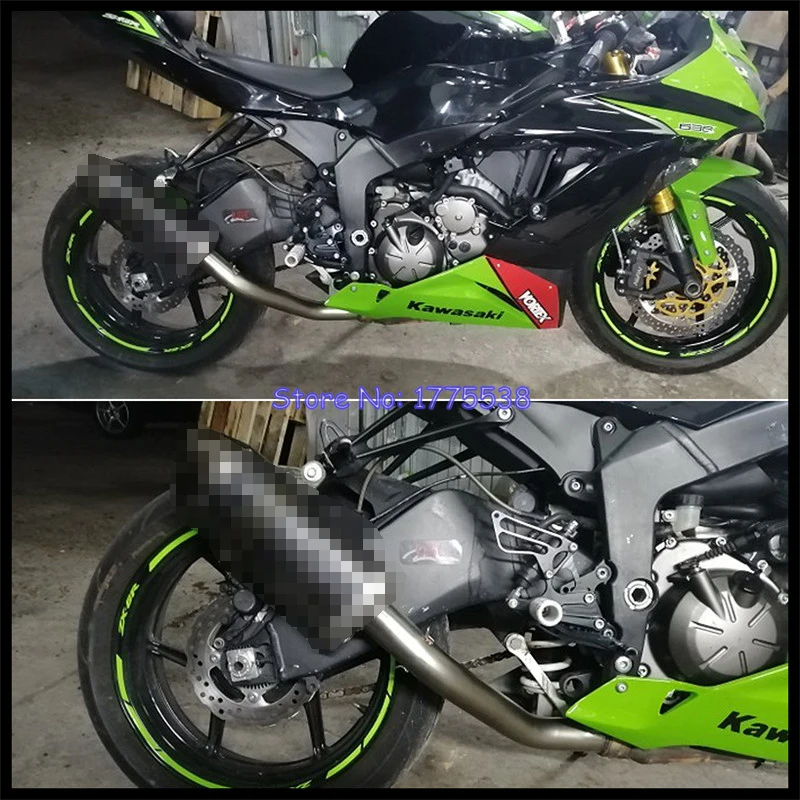 For Kawasaki Ninja ZX-6R 2004-2022 ZX6R 636 2013-2022 Motorcycle Exhaust Middle Link Pipe Connect ID:51mm Exhaust Muffler Can - Image 6