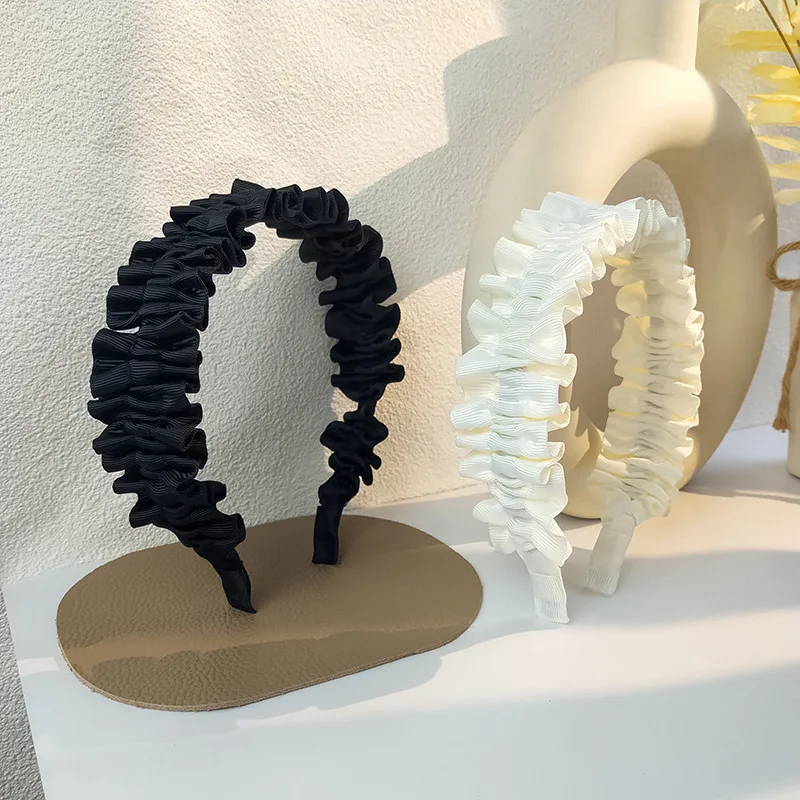 Ободок для волос Женский складной винтажный в стиле ретро с черным и белым цветом