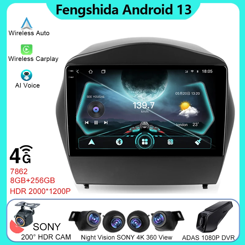 

Android 13 For Hyundai Tucson 2 IX35 2009 - 2015 Navigation IPS Stereo Car Multimedia Player 5G Wifi HDR QLED Screen NO 2din DVD