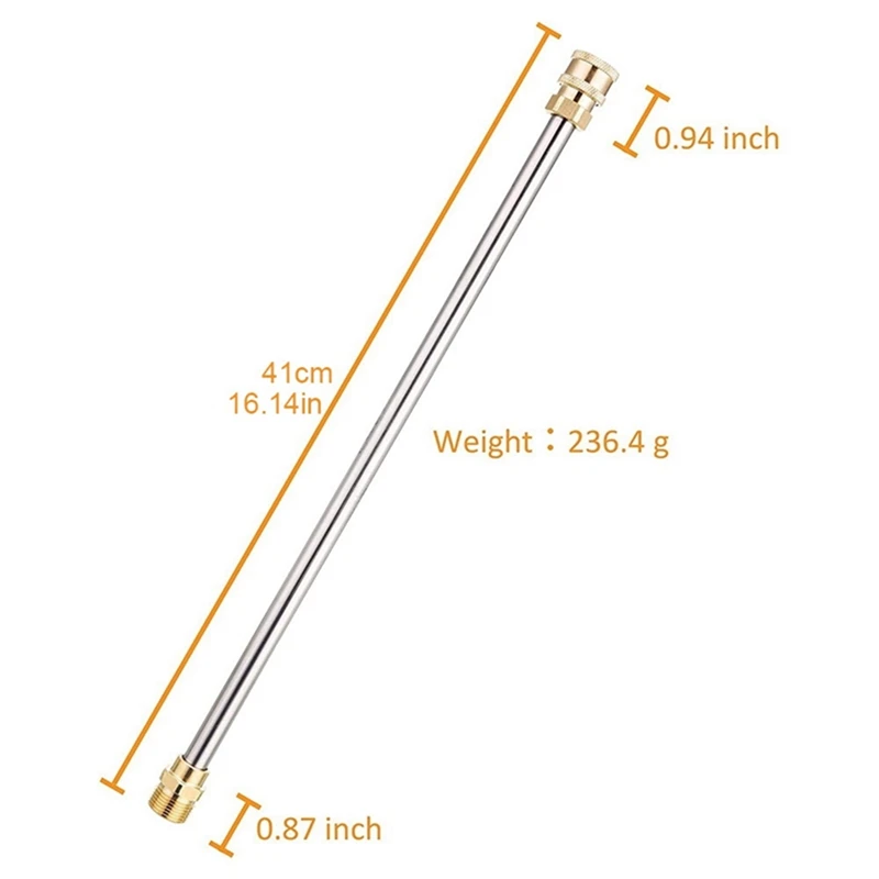1 PCS M22  1/4 인치 고압 세척기 확장 완드 스피어 익스텐더 범용 자동차 청소 와셔 퀵 커플 링