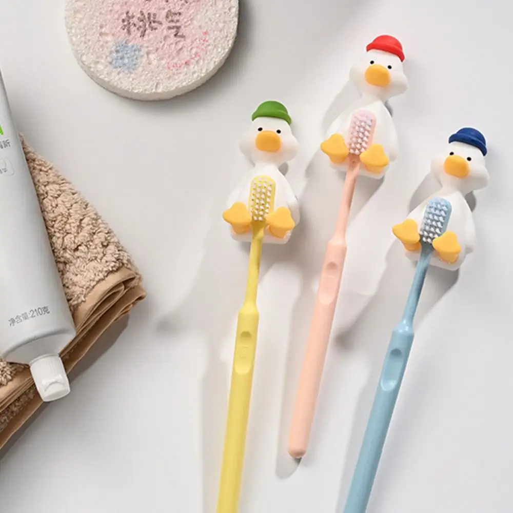 Creativity Silicone Duck Toothbrush Holder 3D Cute Toothbrush Stand Wall-mounted Cartoon Rack toothbrush holder